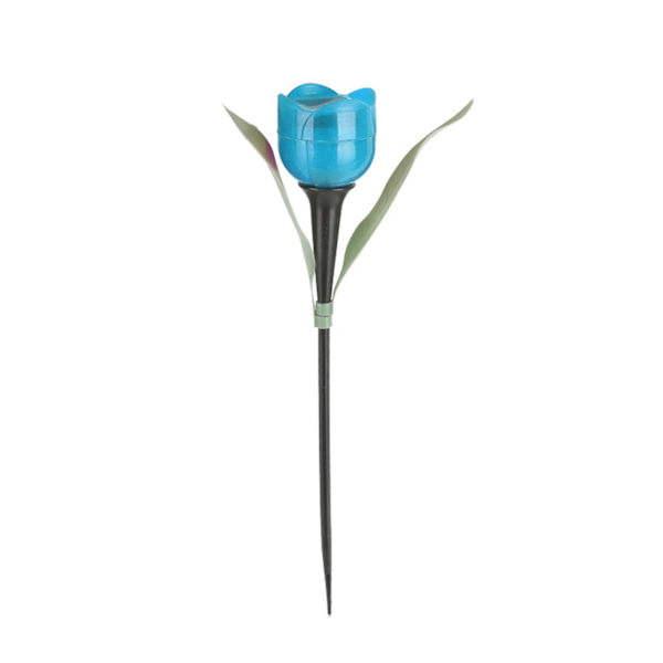 1 st trädgård tulpan blomma form LED sol drivna vattentät rör gräsmatta lampor stående dekor för gård utomhusfest Blue