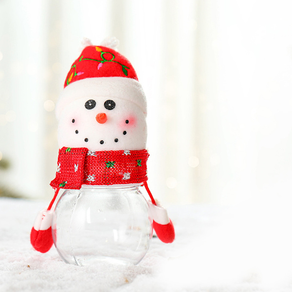 Christmas Cookie Treat Burk Plyschdocka Klar Socker Godis Snack Container Festival Party Hemprydnad Barns Stuff Present Snowman