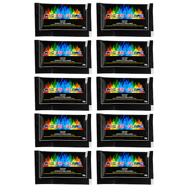 10-pack Magics Colorful Fire Powder Portable Color Flames-paket för brasor Eldstäder 25g 10pcs