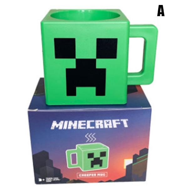 Minecraft 3D-karaktär fyrkantig mugg 230 ml samlarminne och underbar kaffemugg present till fläkten A