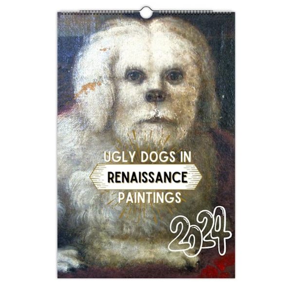 2024 Ugly Dog Hängbar Väggkalender Månatlig visningskalender för hemmastudiekontor 2024