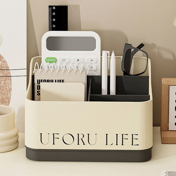Desktop Organizer Box för diverse Stor kapacitet Efterbehandling Case för vardagsrum