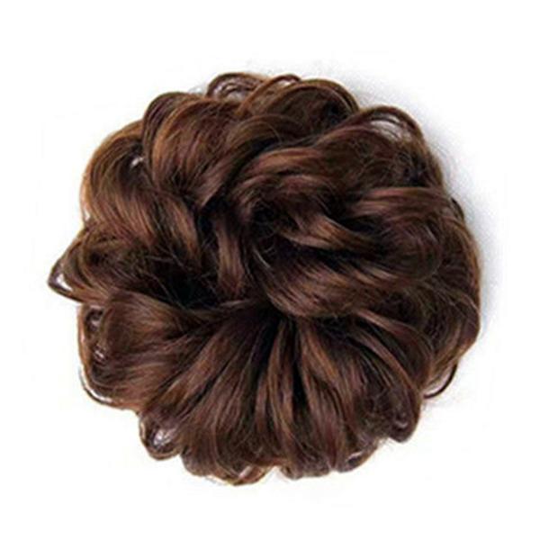 Simulering Peruk Scrunchies Charmiga snygga hårförlängningar för kvinnor tjejer Light Brown