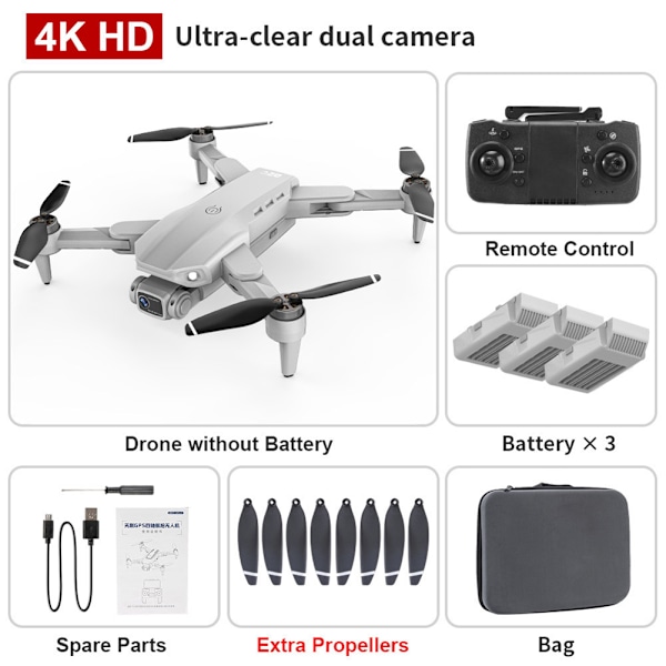 Borstlösa HD Folding Flygande Drönare Vindmotstånd Quadcopters Leksaker present till vän Familj PRO WT 3B