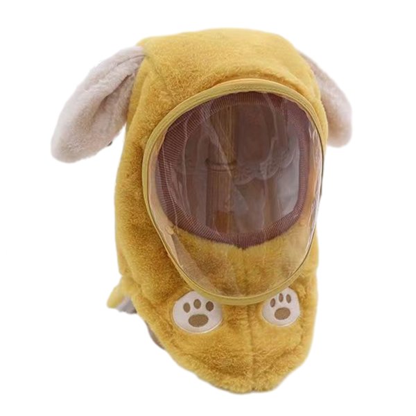 Söt tecknad mask cover hatt Anti-dimma värmande utomhus hatt för shopping Yellow Long Ears