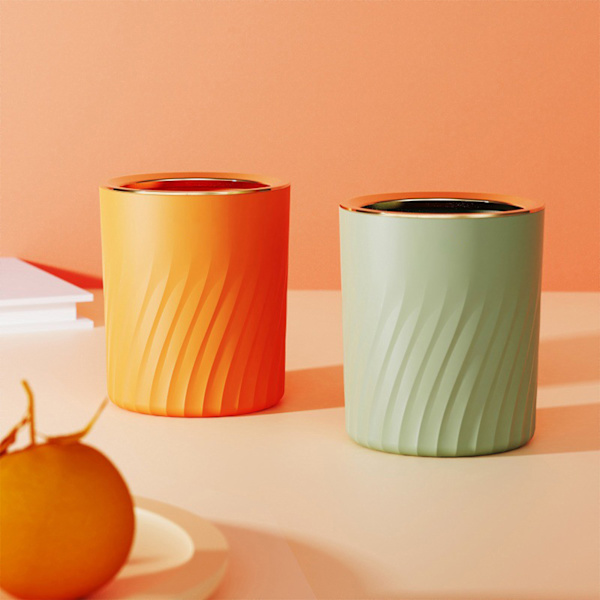 Creative Mini Desktop papperskorg Multipurpose kompakt soptunna för kontor Orange
