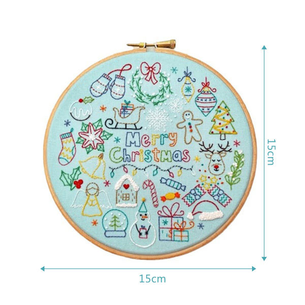 24 Adventsdagar Handbroderi Kit Färgglad sömnad Målning Tillverkningsverktyg Nyhet Julklapp Color
