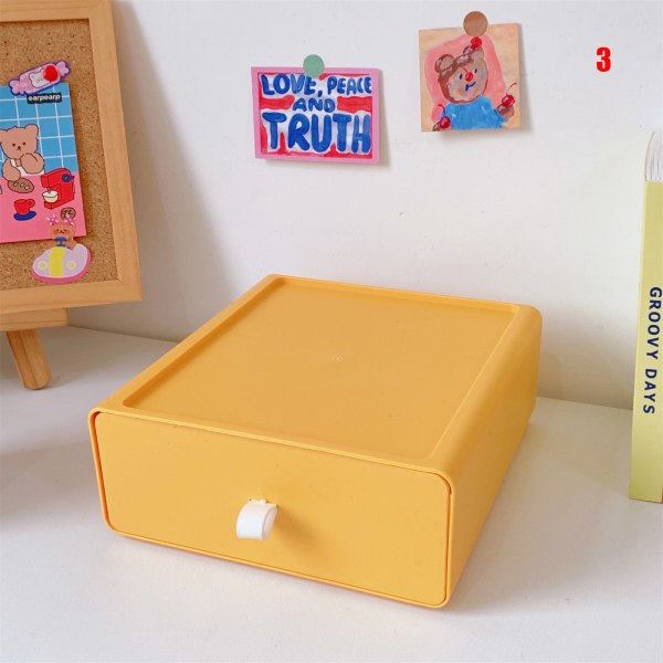 Morandi Color Drawer Desktop Organizer Brevpapper Makeups Skrivbord Förvaring Box Skolkontorsmaterial 3