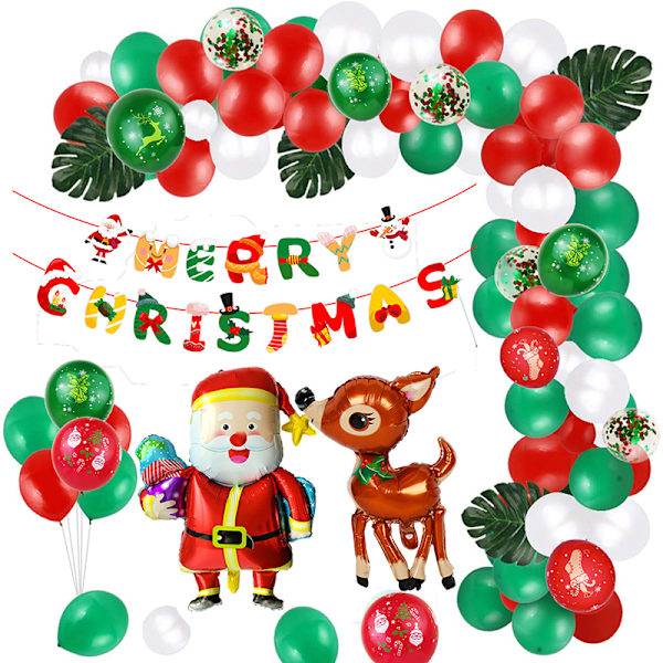 Merry Christmas Ballong Set kreativa latex ballong färgglada Xmas Party bakgrund väggdekoration A