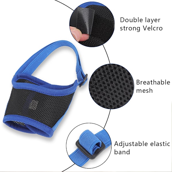 Anti-bite Mesh Nosparti För Hund Justerbart Andas Hund Cover För Utomhus Grey M