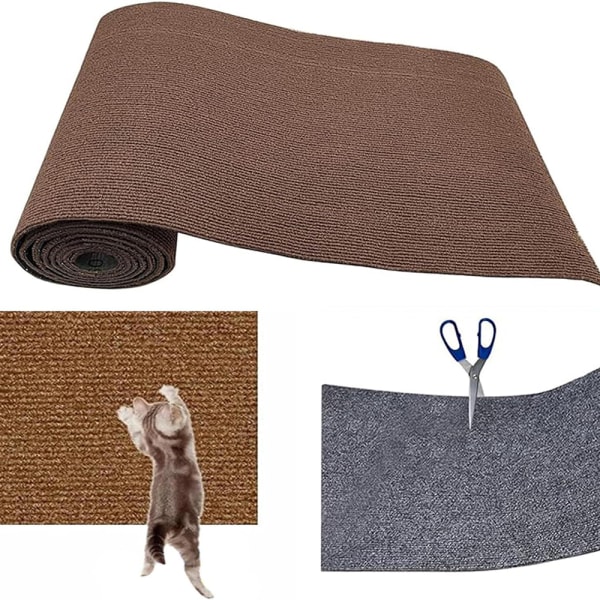 Hushållsskärbar självhäftande kattskrapsmatta Reptålig soffa Skyddsdyna Kattungar tillbehör Kaki Small