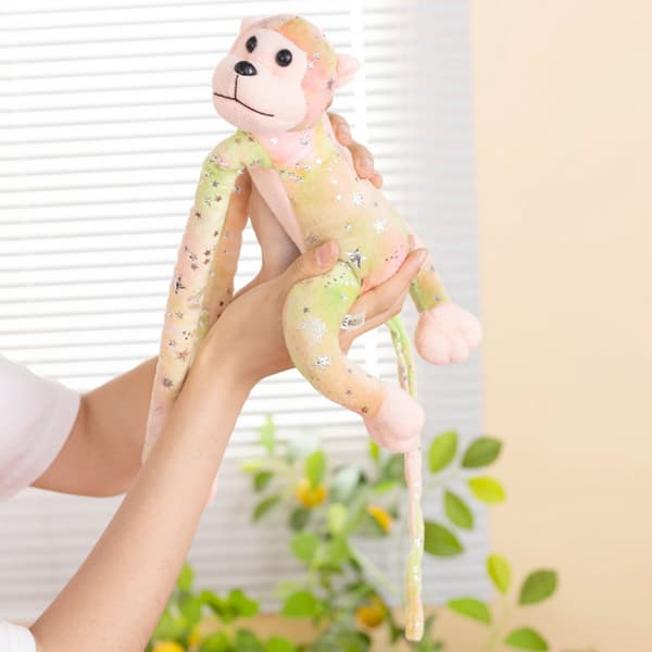 Färgglad Long Arm Monkey Doll Plyschleksak Mjuk Bekväm PP Bomull Kramdocka För Sovrum Vardagsrum Blue