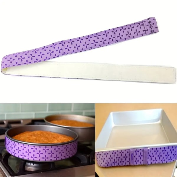 1/2 st Återanvändbara Bake-Even Cake Strip Mjuk absorberande kakform Fukta remsor för runda bakformar 2 Purplish