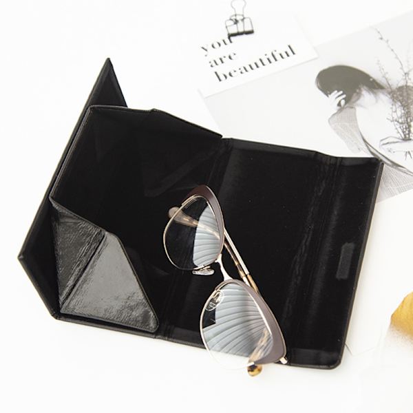 Vikbart glasögon case PU Bärbart case Glasögon Organizer för män kvinnor Red