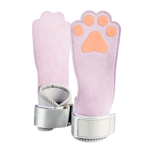 Hundtassformad marklyftsrem Professionellt halkfritt grepp Handledsband Fitness Palmskydd för kvinnor White