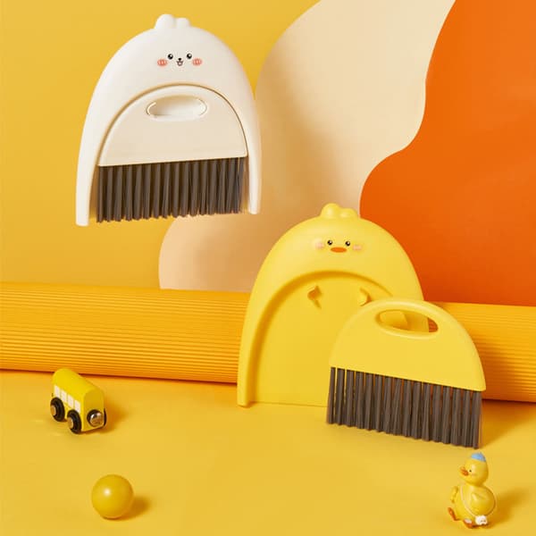 Hushålls mini sopskåp set tecknat mönster Multipurpose sopskåp verktyg för barn Brown