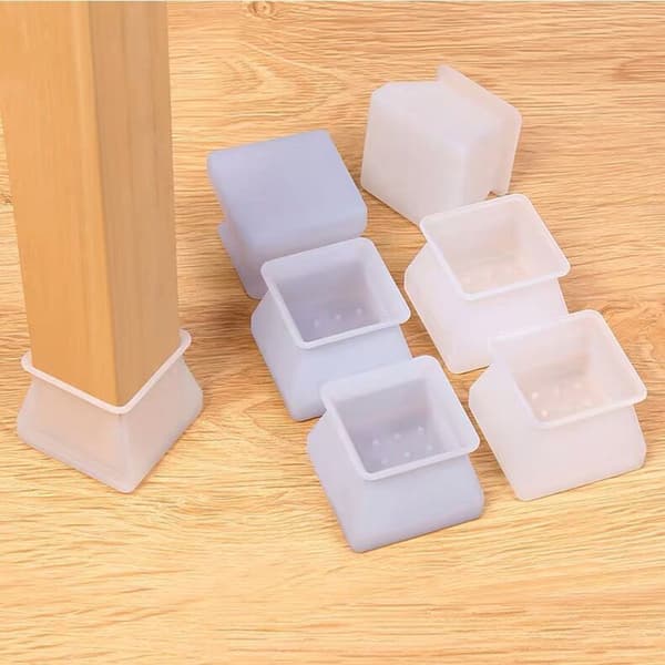Silikon Möbler Benskydd Cover Bord Fötter Pad Golvskydd Square För Hem Gray 1PCS