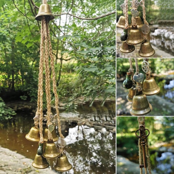 Häxor Bells Dörrskydd Charm Wicca Decor Clearing Negativ Energi Hängande prydnad