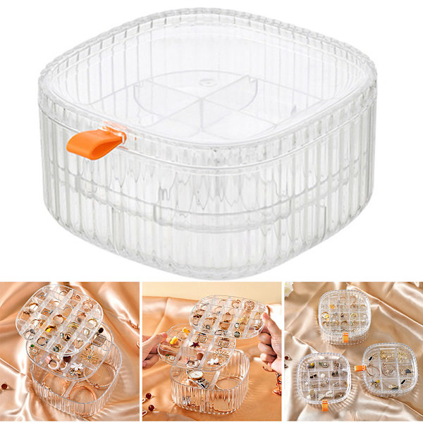 Multi Grids Smycken Organizer Box Klar akryl kosmetiska förvaringsbehållare Transparent
