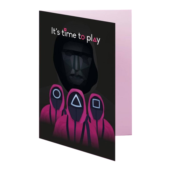 Squid Game Gratulationskort Gör-det-själv handskrivna kort Vikbara 3D-födelsedagsvykort Kreativ present för pojkar Flickor A
