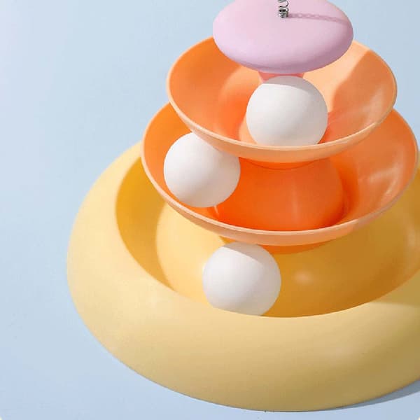 Plast Cat Roller Leksaker Cat Self-entertainment Teasing Roller For House Green