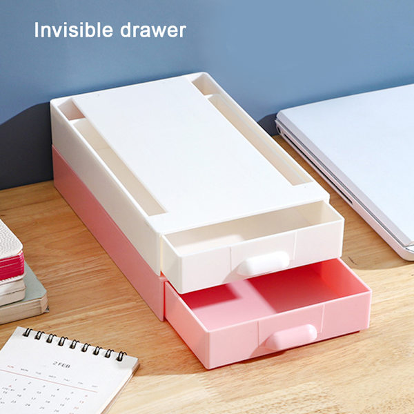 Under skrivbordet Förvaringslåda självhäftande osynlig organizer Gray Small