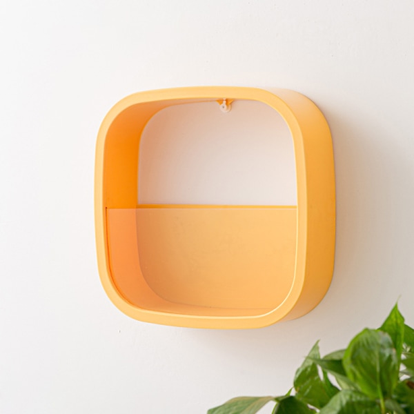 Geometrisk Vägghängande Blomväxtkruka Järn Suckulenta Väggvaser Hängare Planterkruka För Hemträdgård Inredning Lemon Yellow