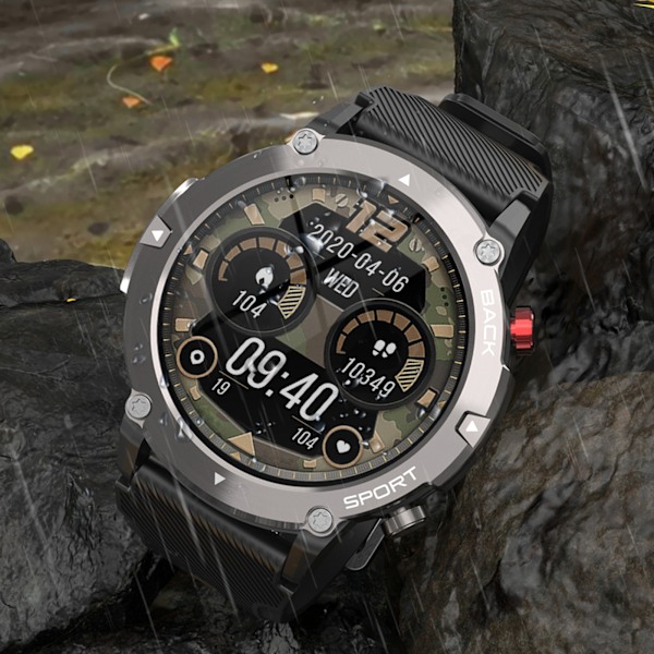 Smarta klockor för män Wireless Call Smart Fitness Watch Multifunktionspulsmätare Watch Silver Shell