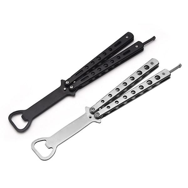 Butterfly Cutter Style Sked BBQ Tool Sked Gaffel Flasköppnare Vikbar Camping Vandring Grill Picknickredskap Spoon