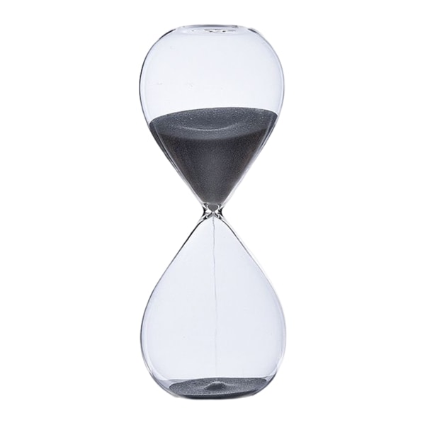 5/30/60 minuter Rund Sand Timer Personlighet Glas Timglas Ornament Nyhet Tidshanteringsverktyg Black 60Mins