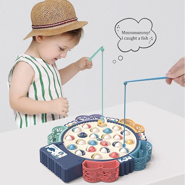 Multifunktionell roterbar magnetisk fiskeleksak Cool interaktiv leksak Födelsedagspresent Red 24 Pieces