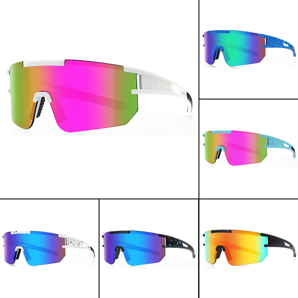 Polariserade sportsolglasögon med UV400-skydd för cykling Sky Blue And Pink