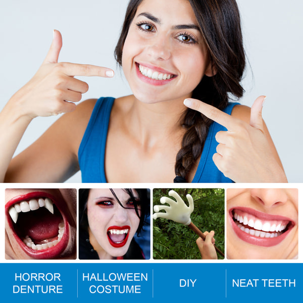 Tandfyllningssats Tillfälliga Tandlim för Trasiga Tänder, Att Forma Hålen I Tanden, Halloween Smink Tandmodifiering
