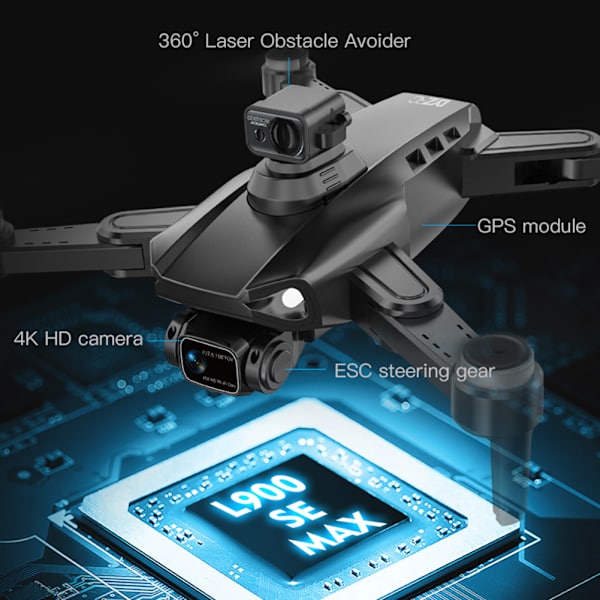Borstlösa HD Folding Flygande Drönare Vindmotstånd Quadcopters Leksaker present till vän Familj PROSEMAX WT 3B