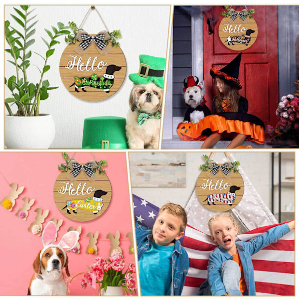 Utbytbar hunddörrskylt med härlig ersättning enkel semesterdekoration för födelsedag Thanksgiving C