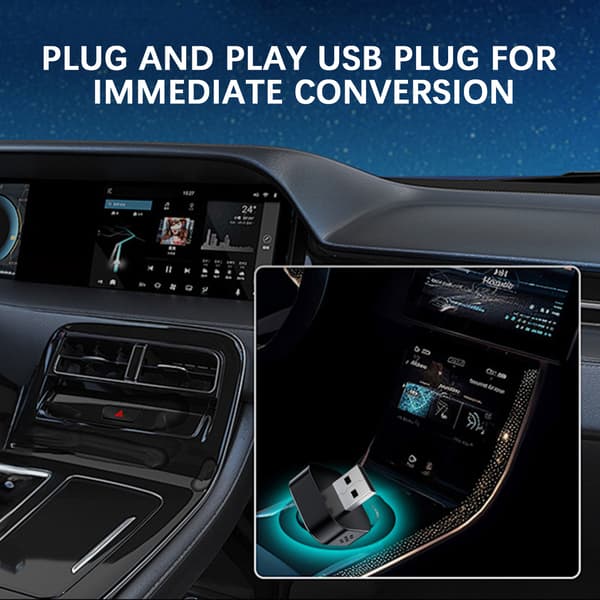 Langaton Carplay-sovitin iPhone/Android-puhelimille 2 in 1 Android Auto -langaton sovitin Nopea ja vakaa yhteys Silver