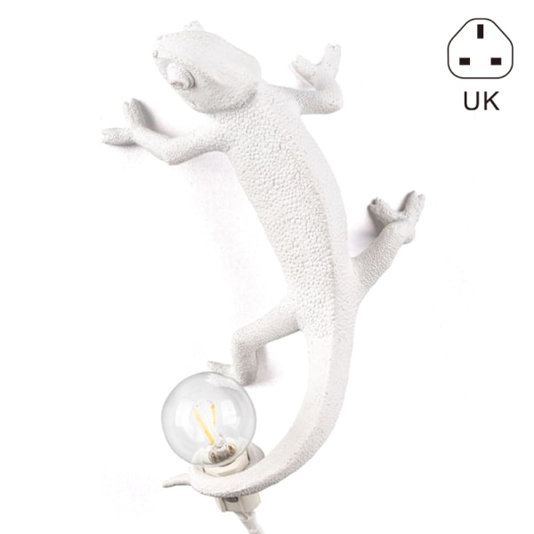 Chameleon Lamp Sovrum Resin Chameleon Skrivbordslampa Sänglampa Ljus Vägglampa UK Plug