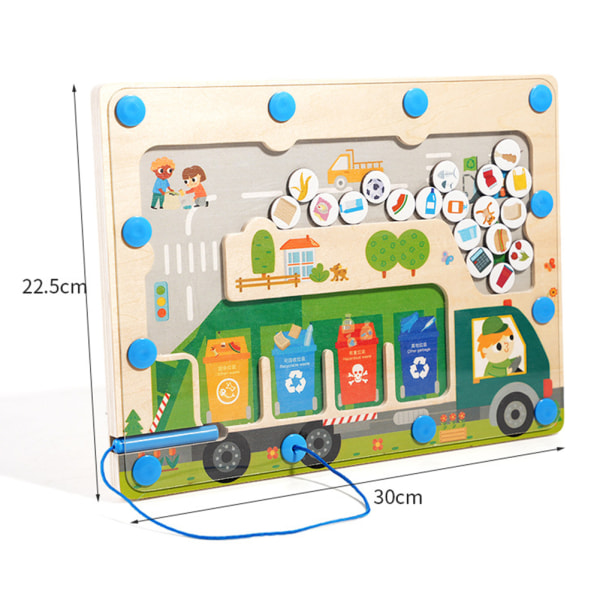 Magnetisk sopsorteringsspeltavla Roligt pusselspel Montessorileksaker för pojkar Flickor Barn 1PCs