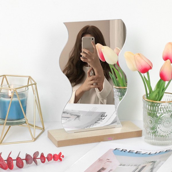 Ramlösa Dekorativa Sminkbord Spegel För Skrivbordsskiva Fasade Sminkspeglar För Sovrum Vardagsrum Och Minimal C