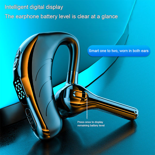 Business Bluetooth-kompatibelt headset Brusreducering Bärbar hörlur för hemmagym Blue