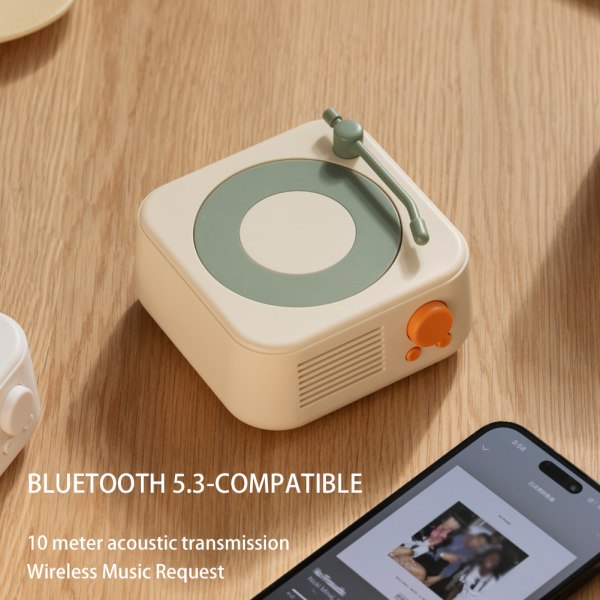 Desktop Bluetooth-kompatibel Jukebox-högtalare Punchy Bass Rich Stereohögtalare för hem i sovrummet Yellow