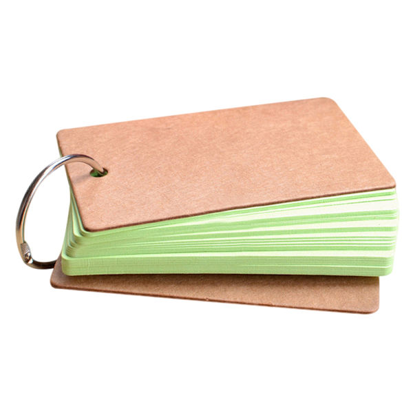 Bärbar spänne Pärm Anteckningar Flash-kort Memo Pads DIY Blank Card Brevpapper Green