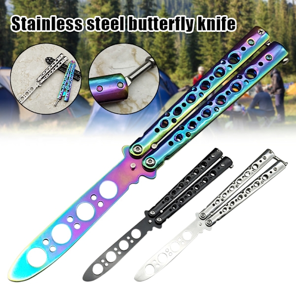 Nybörjare fjärilsskärare Sex-håls fjäril Övning skärare träningsskärare helstål okantad fjärils lekskärare Multicolour