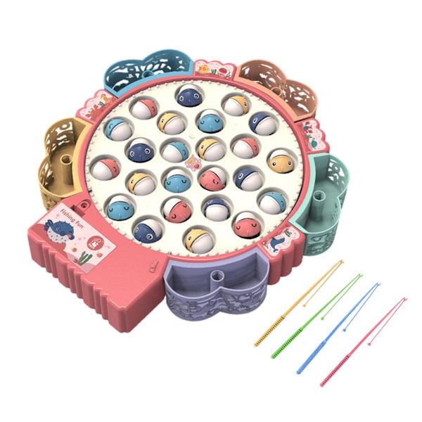 Multifunktionell roterbar magnetisk fiskeleksak Cool interaktiv leksak Födelsedagspresent Red 24 Pieces
