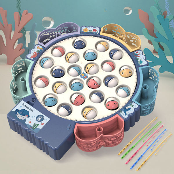 Multifunktionell roterbar magnetisk fiskeleksak Cool interaktiv leksak Födelsedagspresent Red 24 Pieces