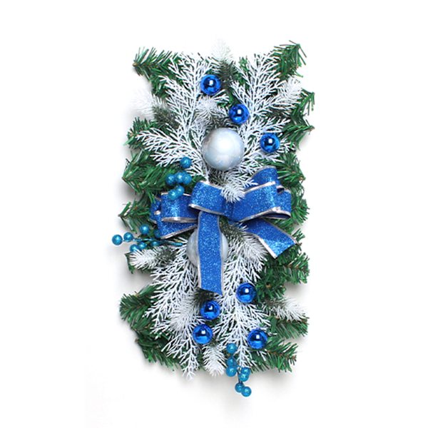 Sladdlös Prelit Stairway Swag Trim Lights Up Jultrappdekoration LED-krans Prelit Stairway Swag Trim Garland Blue