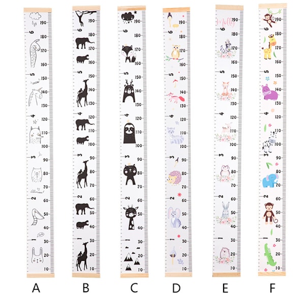 Höjdmät linjal för barn trävägghängande tillväxtdiagram dekorativa rekvisita Baby födelsedagspresent C