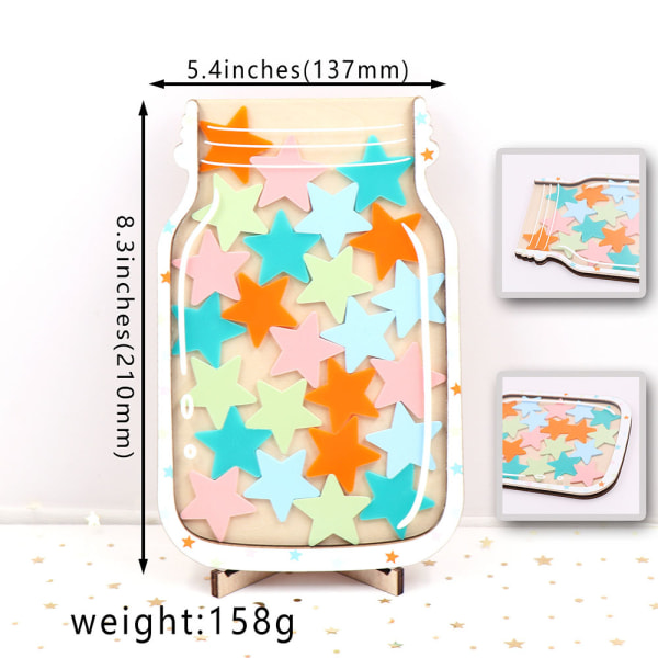 Sjöhästar Träprydnader Burk Halv Transparent Myntförvaring Tank Heminredning Multicolour