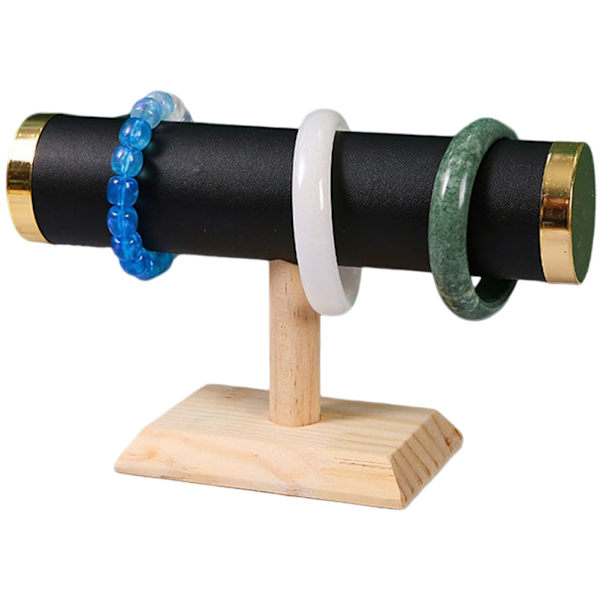 T Bar Armband Display Rack med 1 vånings multifunktionsvisning Smycken Organizer För Butik Hem Black Leather