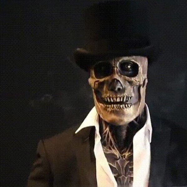 Den senaste skelettet biokemiska masken för 2021 Halloween Party Cosplay Rekvisita Silikon Cover Cover med hatt With Hat